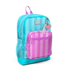 CORAL HIGH 23771 KIDS TURKUAZ PEMBE ÇİZGİLİ DÖRT BÖLMELİ SIRT ÇANTASI