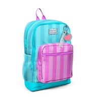 CORAL HIGH 23771 KIDS TURKUAZ PEMBE ÇİZGİLİ DÖRT BÖLMELİ SIRT ÇANTASI