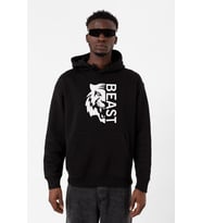 Mr Beast Half Face Siyah Erkek 3ip Kapşonlu Sweatshirt