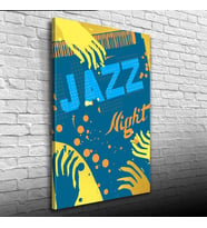 Jazz Night Afişi Kanvas Tablo 50 x 70