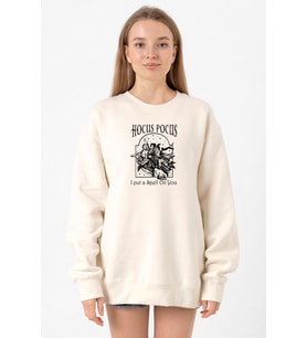 Hocus Pocus I Put A Spell On You Ekru Kadın 2ip Sweatshirt