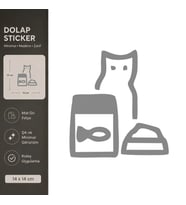Kedi Maması Mat Gri Dekoratif Folyo Sticker 14x14 cm