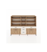 Hyperion Dolap 11 Raflı 5 Çekmeceli 4 Kapaklı 220x44x163 Çam-Çam/Aytaşı