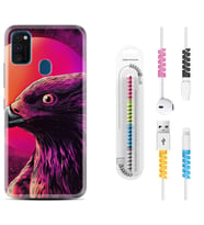 Samsung M21 M22 M23 M30 M31S M32 Kılıf Kablo Koruma Spiral Silikon Red Eagle 1752
