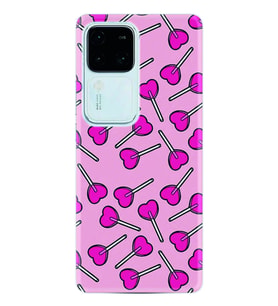 Vivo V30 Kılıf Desenli Silikon Heart Lollipop 1414