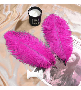3 ADET BÜYÜK BOY 35 CM FUŞYA DEVE KUŞU TÜYÜ VIP FUCHSİA OSTRICH FEATHER DEKOR FUŞYA KUŞ TÜYÜ