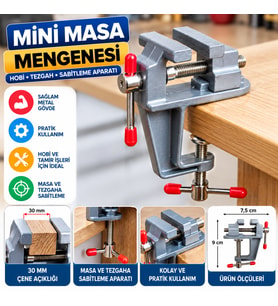 Mini Masa Tezgah Hobi Mengenesi Sabitleme Sıkıştırma Aparat 30mm