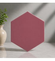 Armada Çini 15x17 Cm Düz Koyu Pembe Altıgen Seramik