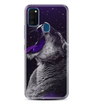 Samsung M21 M22 M23 M30 M31S M32 Kılıf Desenli Silikon Purple Leopar 1750