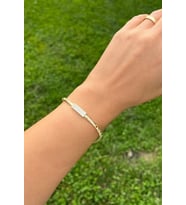 14K Taşlı Plaka Bileklik