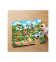 Hayvanat Bahçesi - Sevimli Hayvanlar Tasarımlı 24 Parça Ahşap Çocuk Puzzle