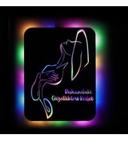 Lucenda Led Işıklı Kişiselleştirilebilir Kadın Temalı Tablo Cleo Dekoratif Gece Lambası (Çok Renkli)