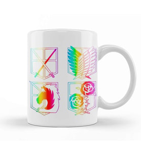 Attack on Titan Rainbow Kupa Bardak Porselen