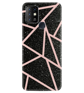 INFINIX Hot 10 Kılıf Resimli Silikon Kılıf Pembe Şeritli Mermer 1312