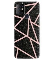 INFINIX Hot 10 Kılıf Resimli Silikon Kılıf Pembe Şeritli Mermer 1312