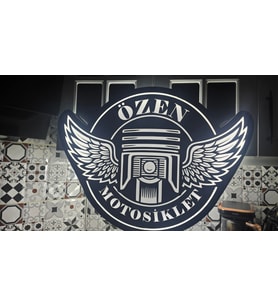 50X50 Arkadan Işıklı Logo Baskılı Duvar Süsü