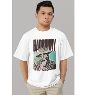 Tasarım Bad Bunny Rapper Şarkıcı Baskılı Unisex Oversize Tişört