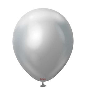 Gemar Parti Doğum Günü Organizasyon Balon - 28 Cm. - Ivory - Silver / Gümüş - 100 Adet
