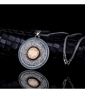 AYETEL KÜRSİ YAZILI MODEL MADALYON GÜMÜŞ KOLYE