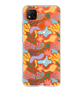 Xiaomi Redmi 9c ile Uyumlu 1mm Kapak Memphis Desen Tasarımlı Şeffaf Silikon Kılıf