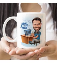 Kişiye Özel Müzik Aşığı Erkek Karikatürlü Kupa Bardak