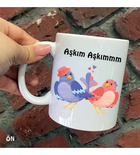 Size Özel Aşık Aşkım Söyle Canım Seramik Baskılı Kupa Bardaklar