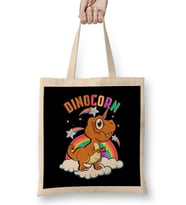 Cute & Funny Dinocorn Dinosaur Unicorn Bez Çanta Uzun Saplı