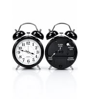 Çalar Saat 21 cm Kurmalı Alarm Lı Çalar Saat Büyük Boy Retro Vintage Çift Çanlı Komodin Saati Kırmı