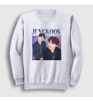 Presmono Unisex Beyaz Poster K Pop Jungkook Bts Sweatshirt 272721tt