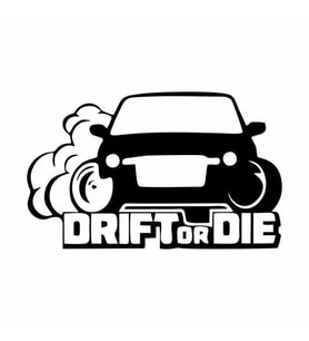 Drift or Die Araba Stickeri siyah 19x11 CM (Siyah)