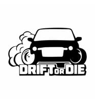 Drift or Die Araba Stickeri siyah 19x11 CM (Siyah)