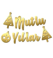 Yılbaşı Kaligrafi Mutlu Yıllar Afiş Altın