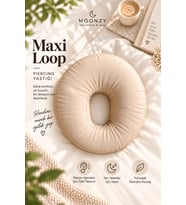 Maxi Loop Piercing Yastığı, Ekstra Büyük Kulak Boşluğu, 30 cm Çap, Bej