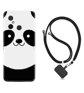 Xiaomi Redmi 12C Kılıf Silikon Boyun Askılı İpli Desenli Silikon Sevimli Panda 1794