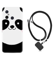 Xiaomi Redmi 12C Kılıf Silikon Boyun Askılı İpli Desenli Silikon Sevimli Panda 1794