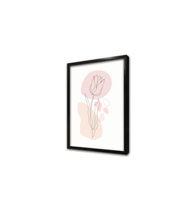 Line Art Çiçek VI Çerçeveli Mdf Tablo