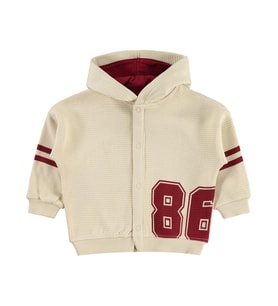 Civil Baby 86 Baskılı 6-18 Ay Hırka - Bej (Gri)