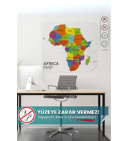 Afrika Kıtası Haritası, İz Bırakmaz, Harita, Yapışkansız Tutunan, Statik Kağıt Tahta, Sihirli Kağıt