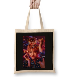 Bts Namjoon & Yeontan 01 Bez Çanta Uzun Saplı