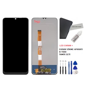 Tkgz - Vivo Y21S Uyumlu Lcd Ekran Dokunmatik -A- Kalite + B-7000 + TAMİR SETİ