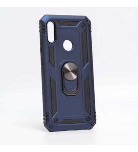 Huawei Y9 Prime Kılıf Metal For Car Yüzüklü Standlı Military Ring Serisi (Lacivert)