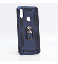 Huawei Y9 Prime Kılıf Metal For Car Yüzüklü Standlı Military Ring Serisi (Lacivert)