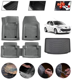 Peugeot 206 Uyumlu Paspas Araca Özel Bagaj Havuzu MBS Gri