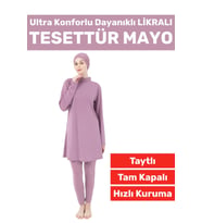 Premium Yüksek Kalite Konforlu Fermuarlı Tam Kapalı Yüzücü Deniz Havuz Taytlı Likralı TESETTÜR MAYO