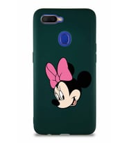 Oppo A12 Soft Premier Kapak Minnie Mouse-B Tasarımlı Silikon Kılıf - Yeşil (Şeffaf)