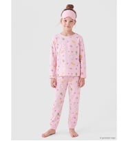 LCW Kids Pembe Bisiklet Yaka Baskılı Kız Çocuk Pijama Takım
