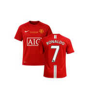 Ronaldo 2008 Manchester United Kısa Kollu Retro Futbol Forması (Kırmızı)