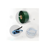 Polyester Set 19x1.00 1000 Metre Yeşil Çember- 19mm Bukle Toka 500 Adet-1 Adet Germe Aparatı