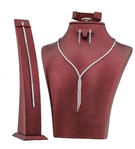 2 Sıra Çarpraz Gümüş Bayan Set