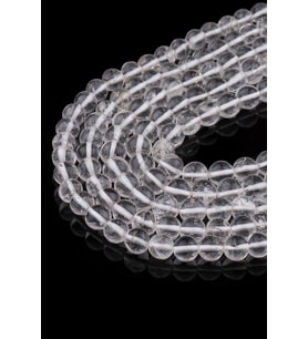 6 MM Kristal Kuvars Taşı Dizi - Dizi0302 (Beyaz)